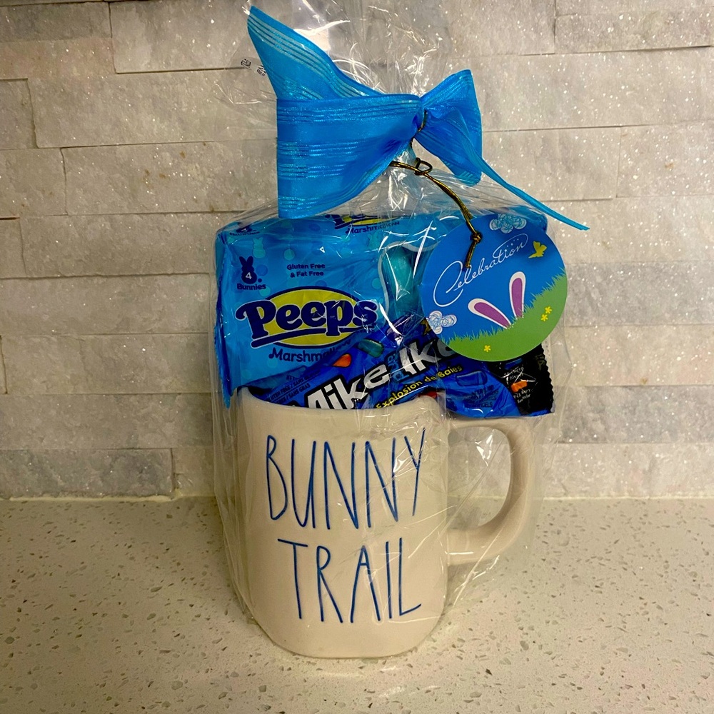 Rae Dunn Bunny Trail mug with snacks